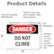 Signmission Do Not Climb, 5 in W x Rectangle, Vinyl Decal OS-2PACK-DS-D-35-L-2110 - alternate 4
